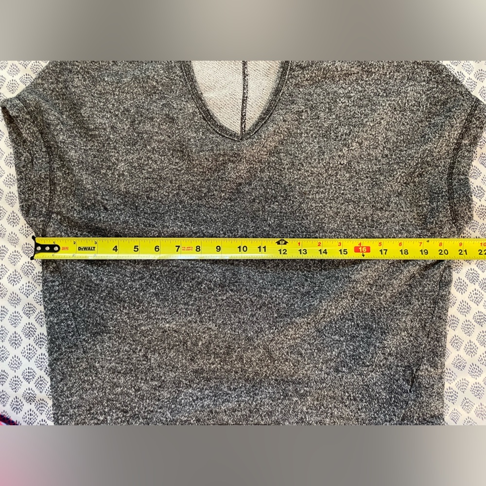 Grey lightweight short sleeve sweatshirt top - Picture 3 of 6